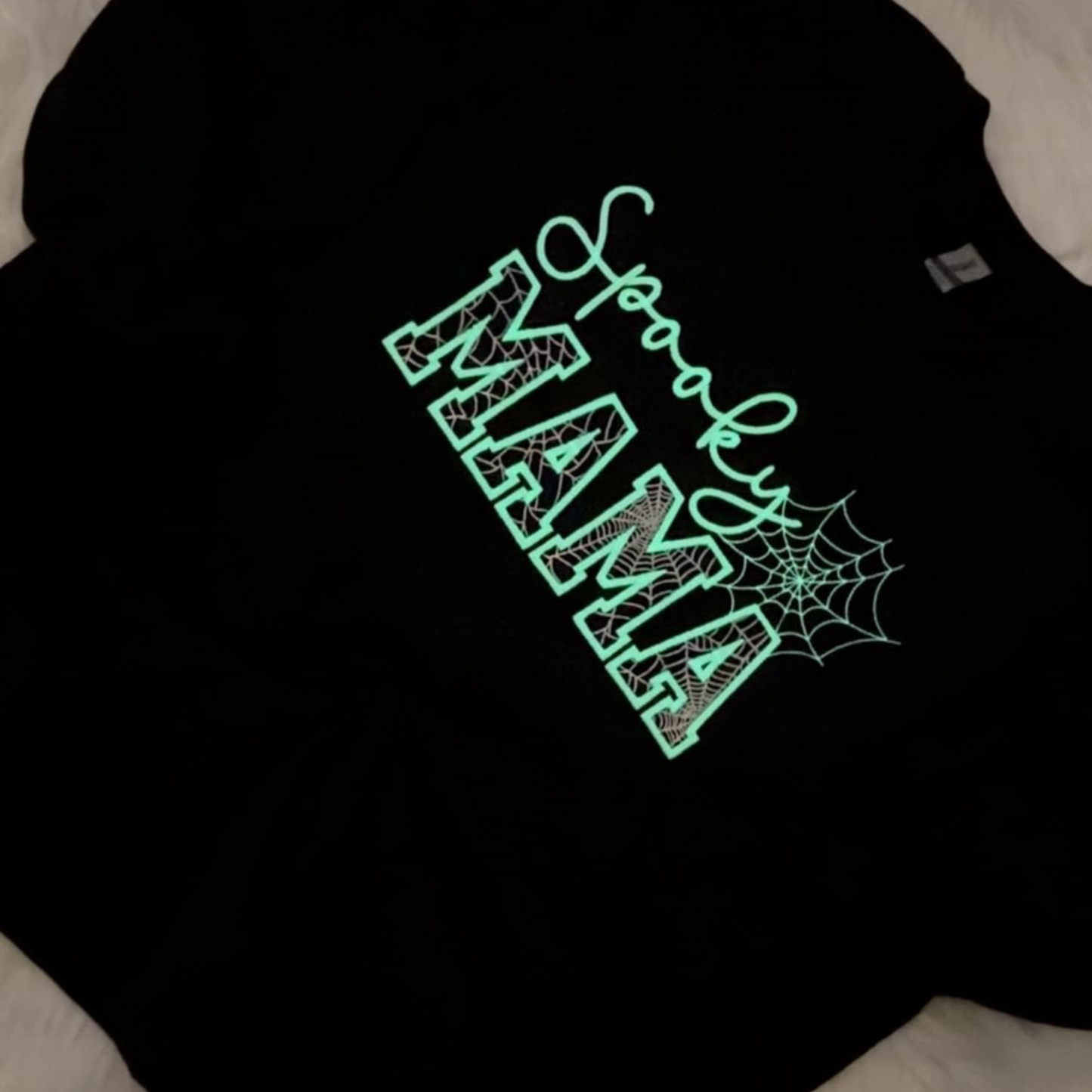 Glow-in-the-Dark Spooky Mama Appliqué Crewneck
