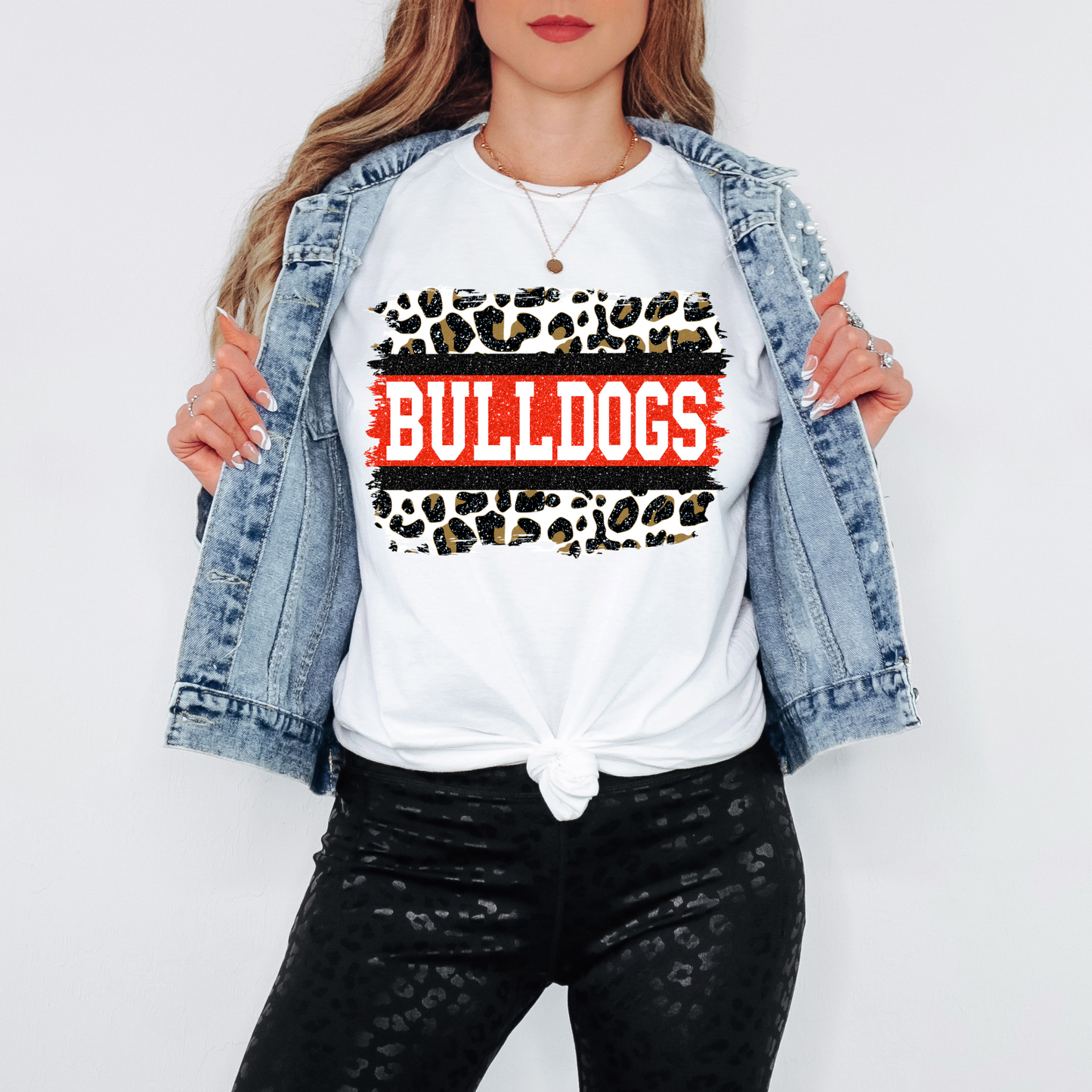 Georgia Bulldogs T-Shirt – Leopard Print Game Day Graphic Tee for UGA Fans