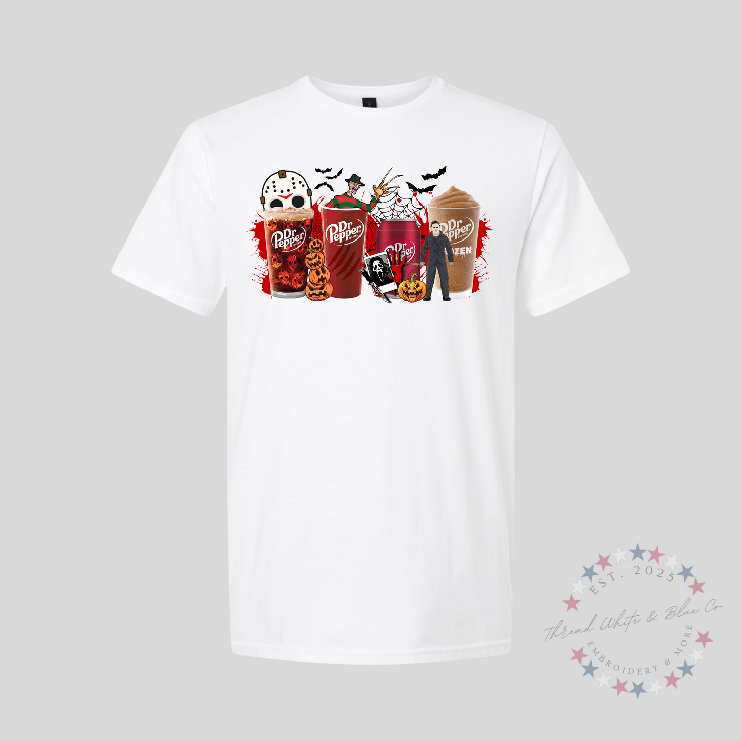 Halloween Dr. Pepper Horror T-Shirt – Scary Movies & Spooky Sips