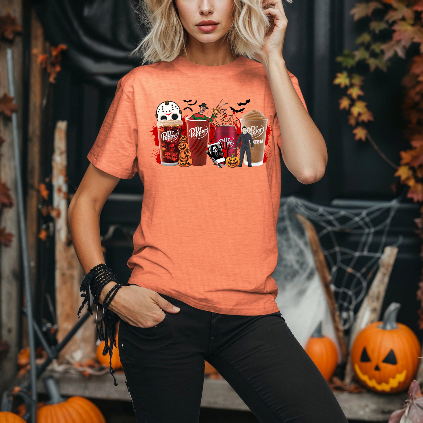 Halloween Dr. Pepper Horror T-Shirt – Scary Movies & Spooky Sips