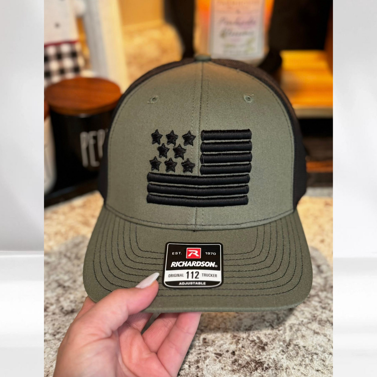 3D Embroidered American Flag Hat – Richardson 112 Trucker Cap