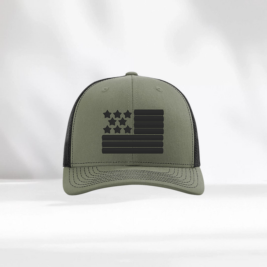 3D Embroidered American Flag Hat – Richardson 112 Trucker Cap