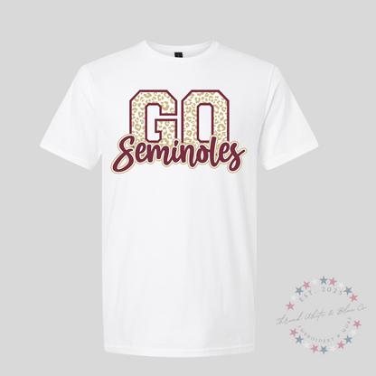 Go Seminoles T-Shirt – Leopard Print Florida State Game Day Tee