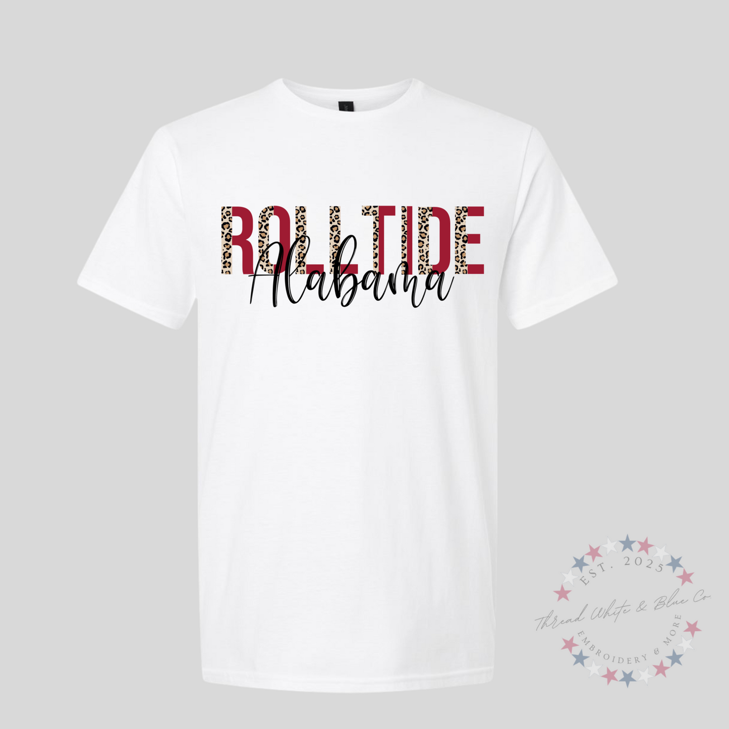 Roll Tide Alabama Leopard Print T-Shirt | Cute Crimson Tide Game Day Shirt