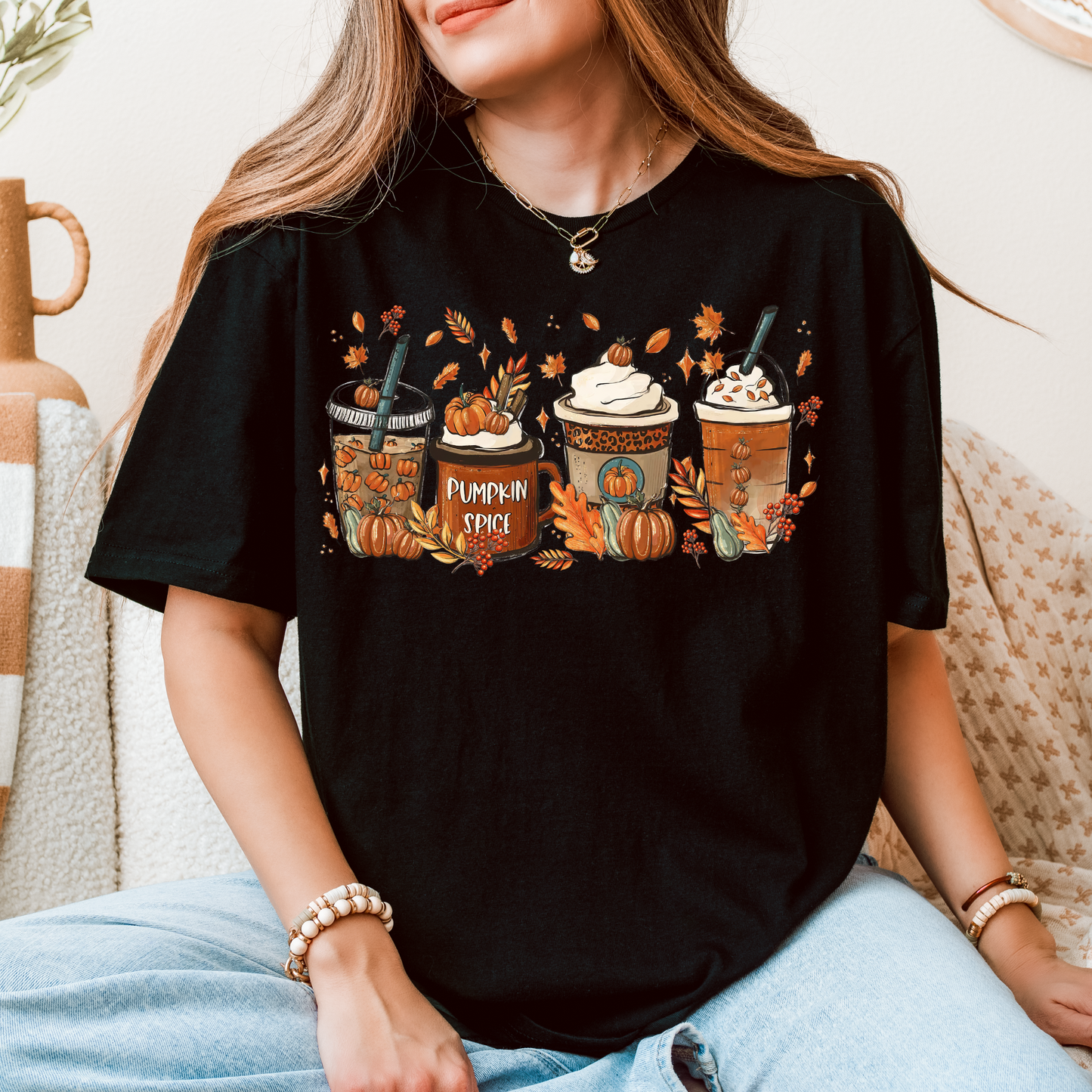 Pumpkin Spice Fall T-Shirt – Cozy Autumn Style for PSL Lovers