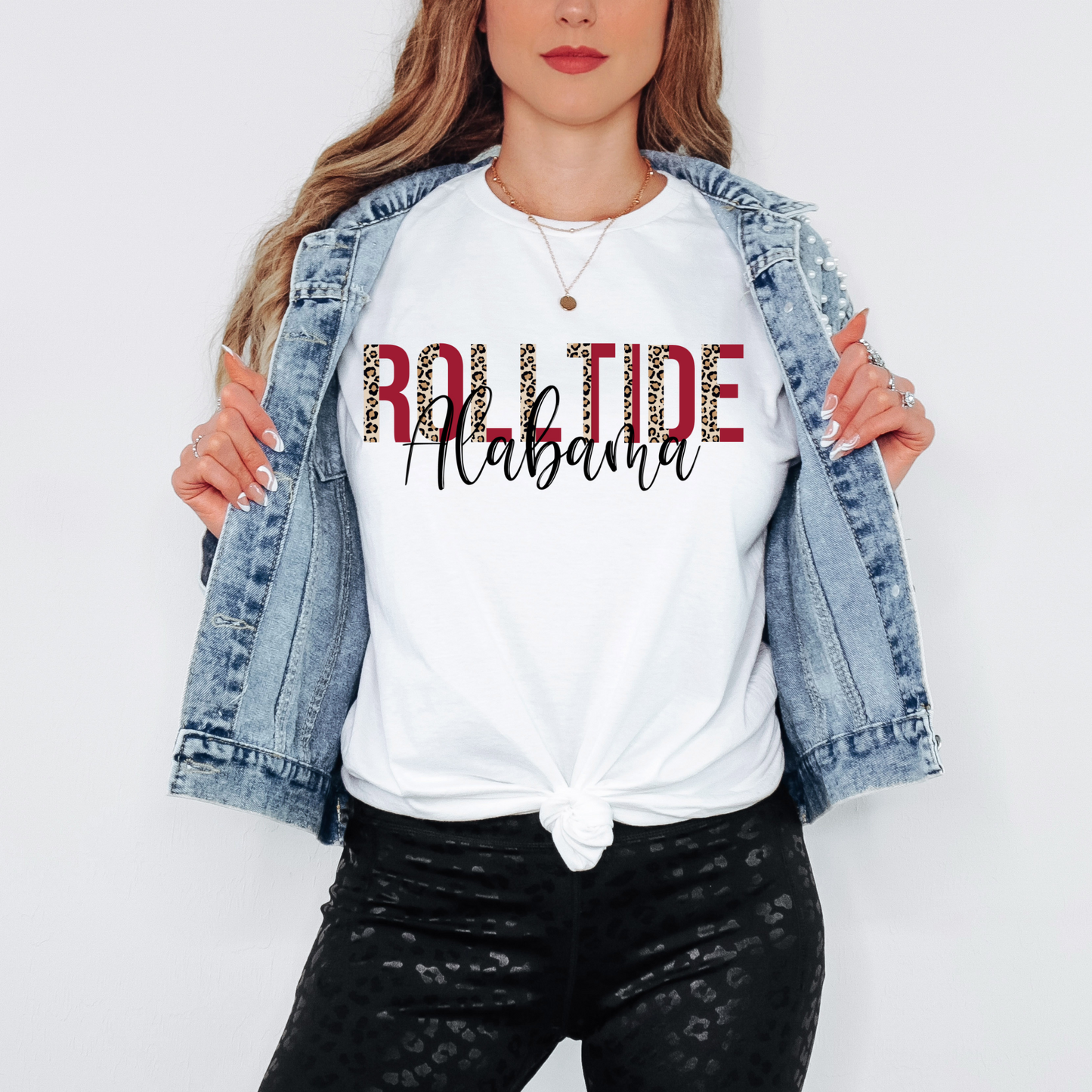 Roll Tide Alabama Leopard Print T-Shirt | Cute Crimson Tide Game Day Shirt