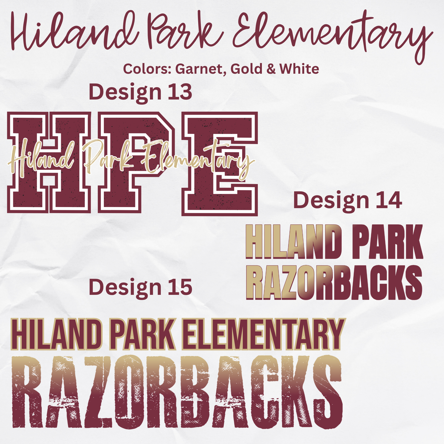 Hiland Park Elementary School Tees
