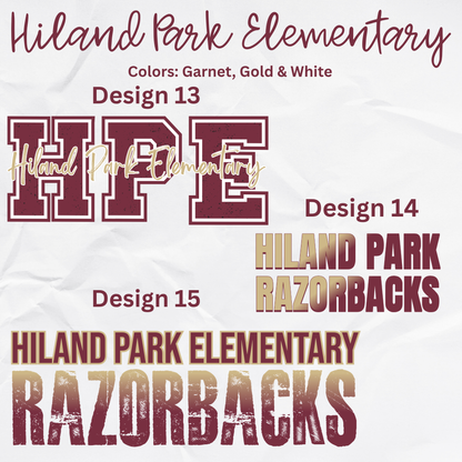 Hiland Park Elementary School Tees