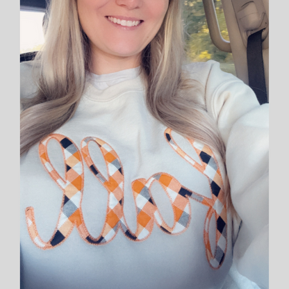 Fall Embroidered Crewneck Sweatshirt – Cozy Autumn Vibes