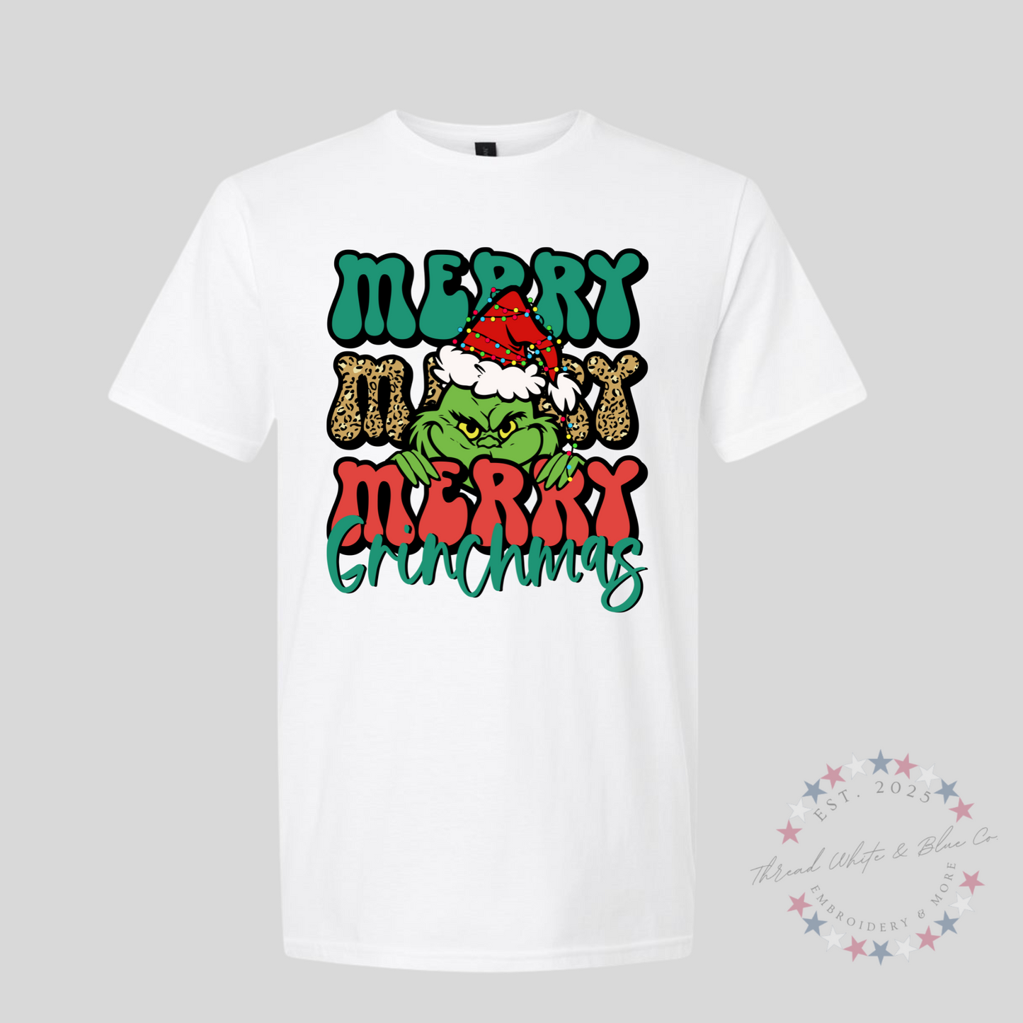 "Merry Merry Merry Grinchmas" T-Shirt – Whoville-Approved Holiday Style with a Grinchy Twist