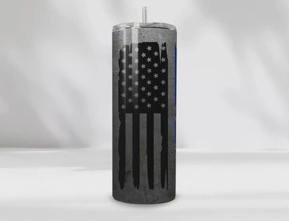 Police Tribute Tumbler – 20 oz Thin Blue Line Stainless Steel Cup for Law Enforcement Support