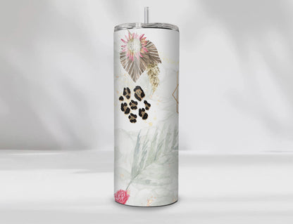 Mama 20 oz Tumbler – Floral Leopard Print | Boho Chic Gift for Moms