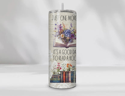 📚✨ Book Lover 20 oz Tumbler – Floral Reading Quotes