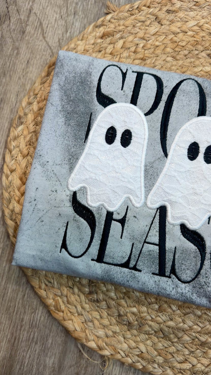 Spooky Season Ghost Tee | Comfort Colors Embroidered Shirt