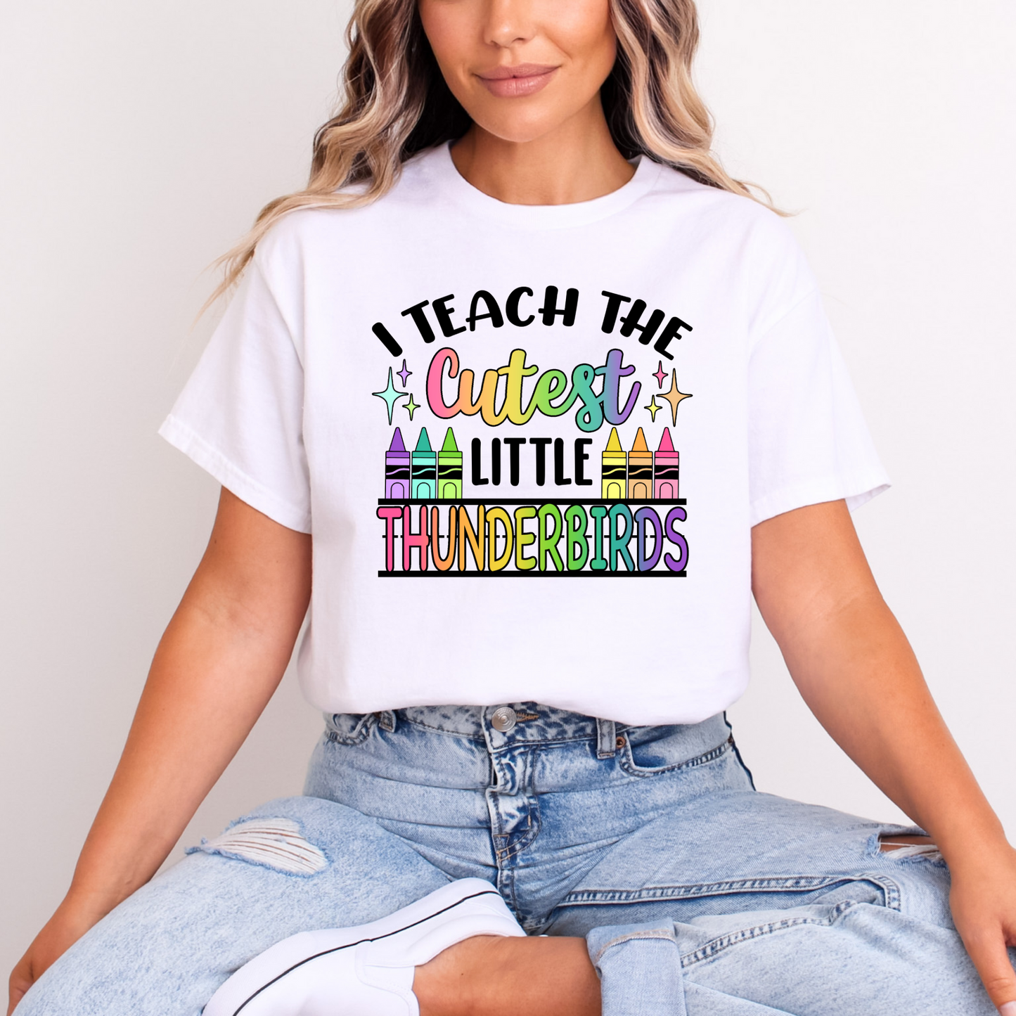 "I Teach the Cutest Little Thunderbirds" Teacher T-Shirt